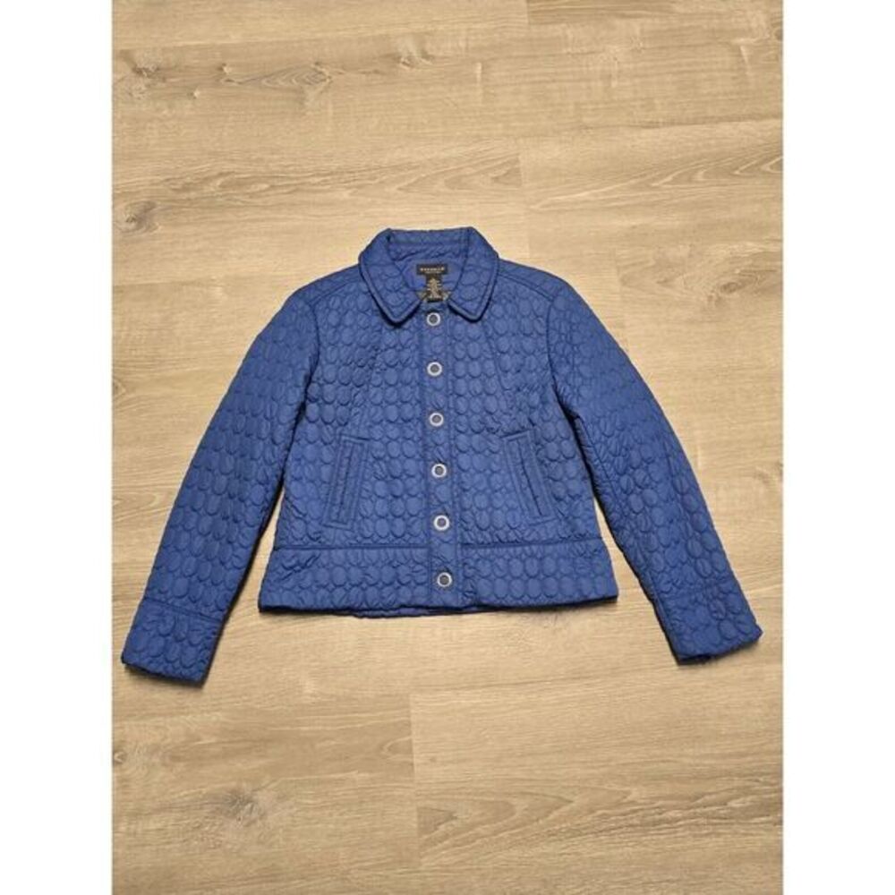 Rafaella Women's Blue Circle Quilt Stitch Design Lined Jacket‎ Size Large